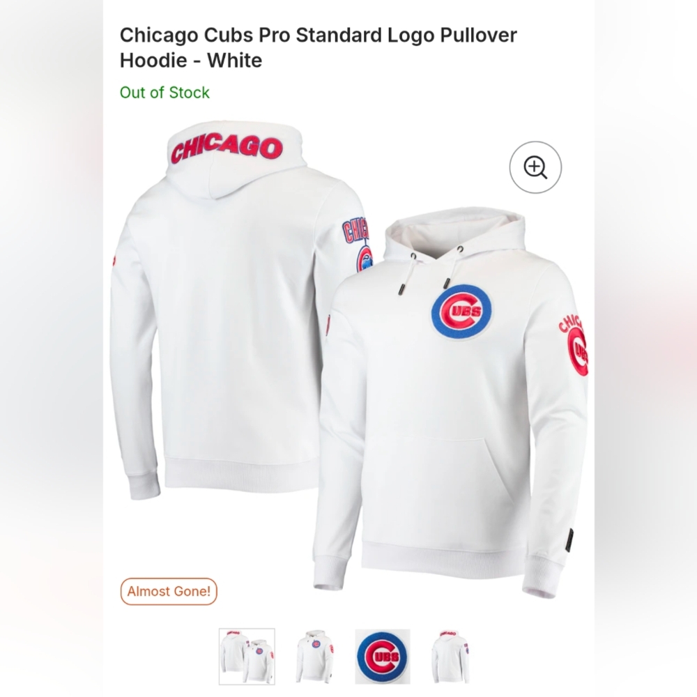 Chicago Cubs Pro Standard Logo Pullover Hoodie - White